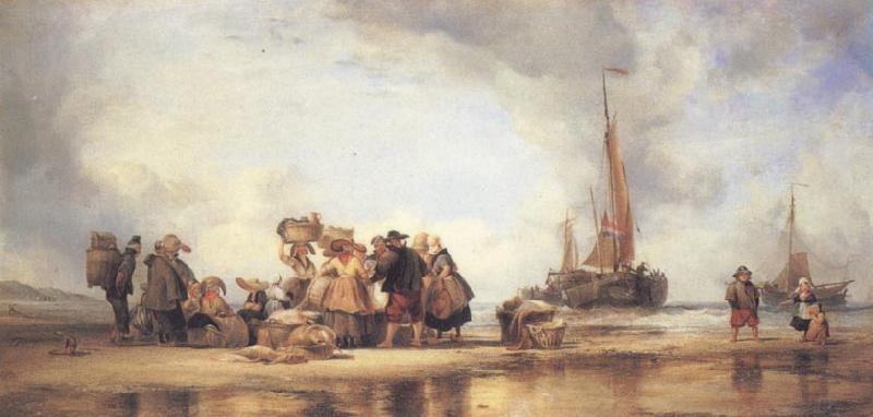 Edward William Cooke Scheveningen Beach oil painting picture